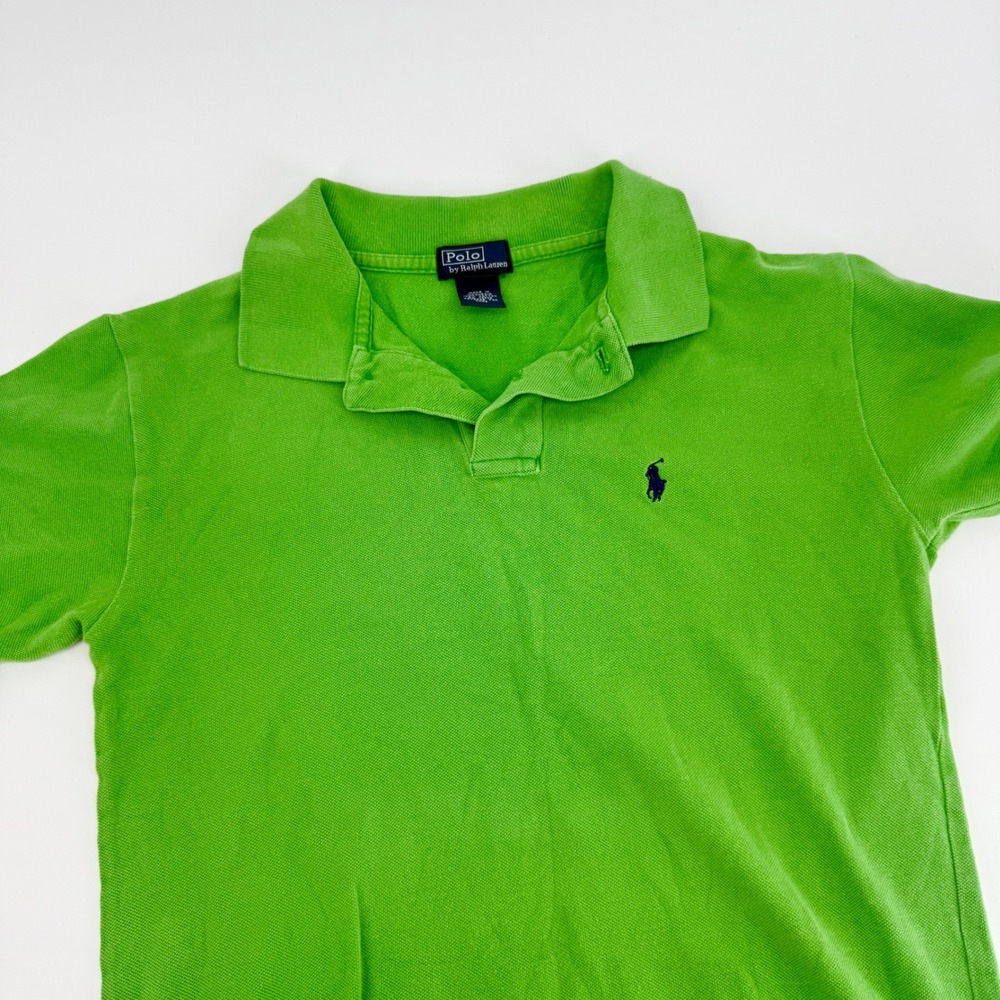 Polo Ralph Lauren Boys Lime Green Cotton Pique Short Sleeve Polo Shirt M 12/14